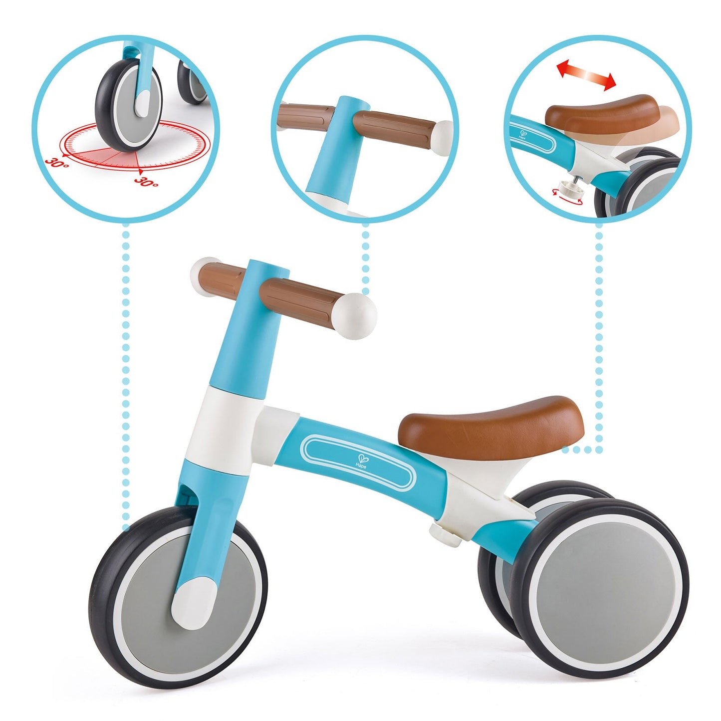 Hape First Ride Toddler Balance Bike, Blue